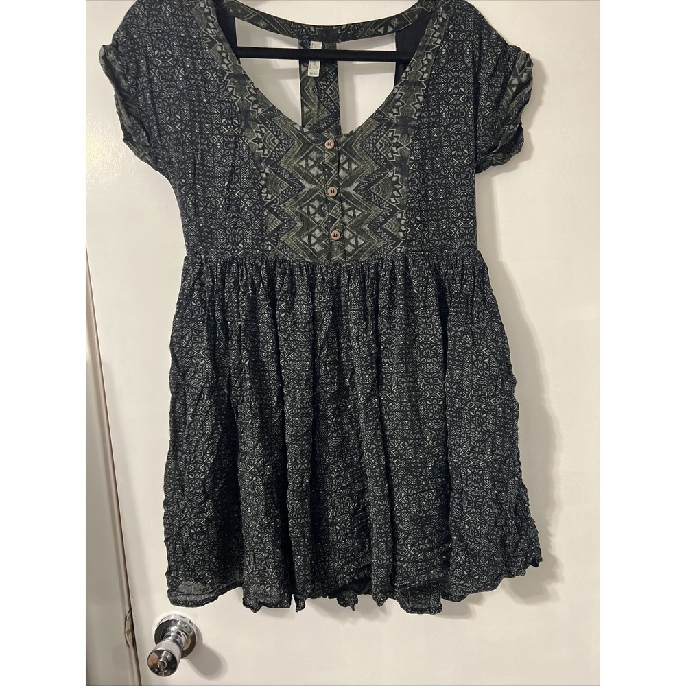 Free People Sundown‎ Babydoll Mini Dress Extra Small T-Strap Back Boho